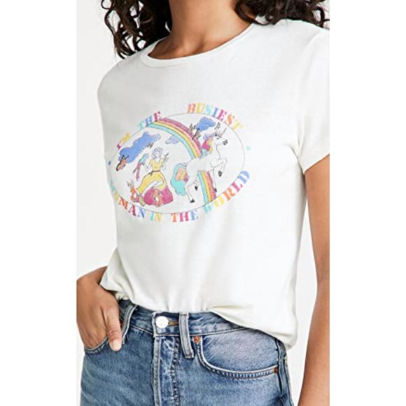 Re/Done | Tops | New Redone Classic Busiest Woman Tee In Vintage White ...